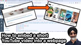 How to embed a short YouTube video into a webpage