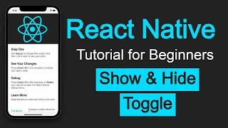 React Native tutorial #25 Show Hide and Toggle Component in React-Native