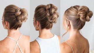 3 FALL HIGH BUNS  | Easy Hairstyles | Missy Sue