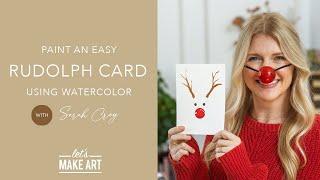 Paint a Christmas Card in Under 5 Mins | Mini Watercolor Tutorial with Sarah Cray of Let's Make Art