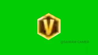V badge in free fire with green screen