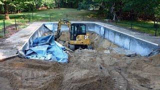 In Ground Swimming Pool Demolition Time Lapse