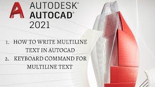 Autocad 2021 || Multiline text