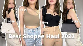 SHOPEE HAUL 2022 (tops, pants & bags) | the best items i got from shopee | Amy Talaboc