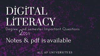 Degree 2nd sem digital literacy important questions