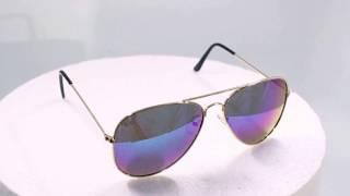 Rainbow Colored Transitions Lens Gold Aviator