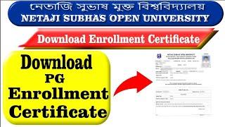 Nsou PG Enrollment Certificate Download Provisional Enrollment Ce Cum Identity Card PG New Admission