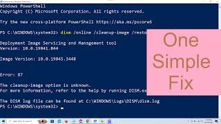 Error 87 The cleanup-image option is unknown {DISM Scan Error} One Simple FIX