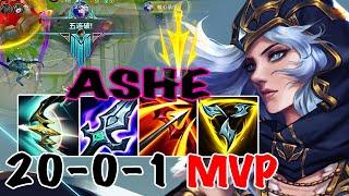 PENTA KILL  WILD RIFT ASHE ADC GAMEPLAY | 20 -0 -1 MVP | ASHE BUILD RUNES