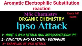 Ipso Attack ~Concept +Reaction +Mechanism +Examples #mscchemistrynotes #mscnotes@itschemistrytime