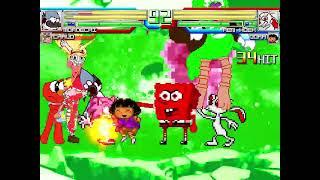 Mugen Request - Mordecai, Chavo, S  Butterfly & EW's Elmo vs Ren Hoek, Dora, Sonic & Spongebob