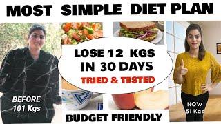 Easily Lose 12 KGS in 1 MONTH  Most Simple Diet Plan To Lose Weight Fast In Hindi 100% Weight Loss