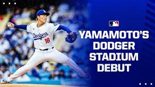 Yoshinobu Yamamoto dominated in his Dodger Stadium debut! 