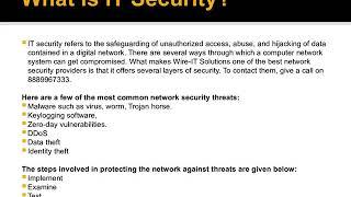 Get Network and Internet Security with Wire IT Solutions  8889967333