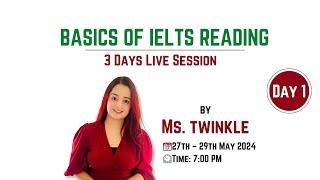 Basics of IELTS Reading | 3 Days Live Session | Day 1 | SIEC Test Masters