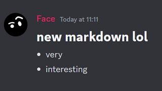 Discord's new MARKDOWN