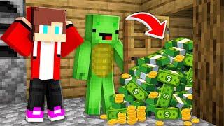 Who LEFT ALL THIS MONEY AT Mikey and JJ HOUSE in Minecraft! - Maizen