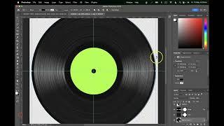 Creating a vinyl record mockup with editable label art in Photoshop