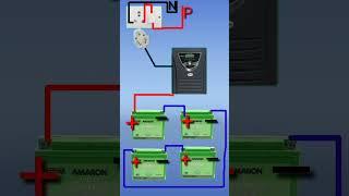 4 battry series canection  || 48v inverter battery canection #shorts