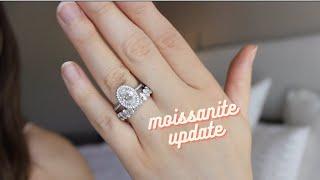 moissanite engagment ring update 2024 | moissanite vs. diamond regrets!?