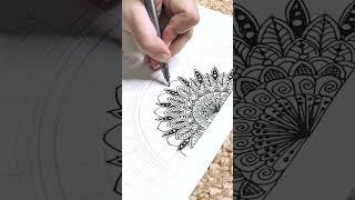 Easy art - Semicircle Mandala #shot #mandalaartforbeginners