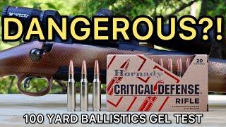 308 Winchester Hornady Critical Defense Rifle Ballistics Gel Ammo Test