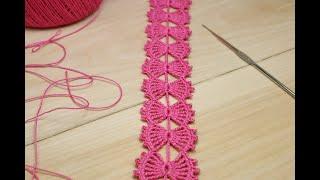 ЛЕНТОЧНОЕ КРУЖЕВО Бантики вязание крючком мастер-класс ПРОСТОЕ ВЯЗАНИЕ для начинающих Crochet