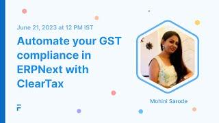 Automate your GST Compliance in ERPNext with Cleartax