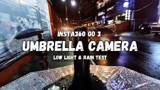 Testing the Insta360 Go 3 camera on a rainy night