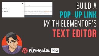 Create a Pop-Up Link with Elementor's Text Editor