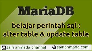 mariadb alter table update table