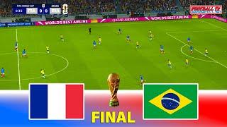 FRANCE vs BRAZIL - FIFA WORLD CUP 2024 FINAL | Full Match All Goals | PES 21 Game Simulation