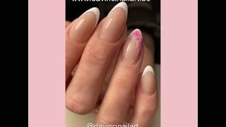 Acrylic nails Tutorial with French manicure "Romantic roses nail-art"