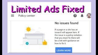 How I Fixed "The number of ads you can show has been limited  For details go to the Policy center"