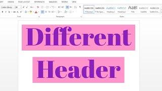 How To Insert Different Header on different pages In MS Word | Create Different headers in Word