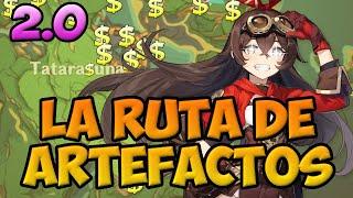 ⭐LA RUTA DEFINITIVA DE ARTEFACTOS Y MORA⭐EL FARMEO F2P MÁS TRYHARD | Genshin Impact Español