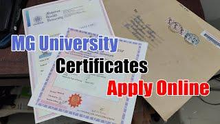 Apply for MG University Degree Certificate Online | Consolidated, Provisional and Original