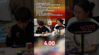 FASTEST 4 SECONDS EVER (Tied)! 4.00 3x3 PR12 Single Yiheng Wang (王艺衡)