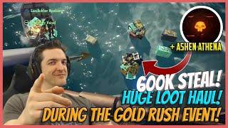 HUGE 600K GOLD RUSH STEAL! WITH A SURPRISE ASHEN ATHENA! TOPPED WITH SALT! - Sea of Thieves!