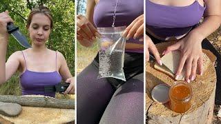 Girl Build Complete Warm Survival Shelter by Ancient Skills - Survival Bushcraft Skills 340