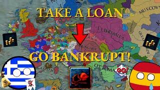 EU4 but If You TAKE ONE LOAN You GO BANKRUPT - AI Only Timelapse