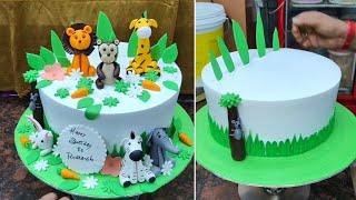 Amazing Jungle Safari Theme Cake | 2 kg Animals Theme Birthday Cake Design Idea | Fondnat Animals