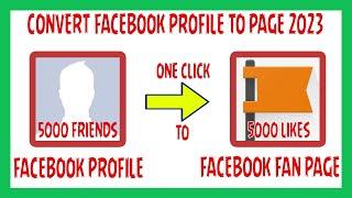 How To Convert FaceBook Profile inTo A Fan Page 2024