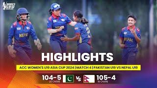 Pakistan Women U19 vs Nepal Women U19 | ACC Women's U19 Asia Cup | Match 4