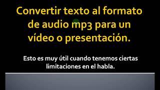 Pasar texto a mp3