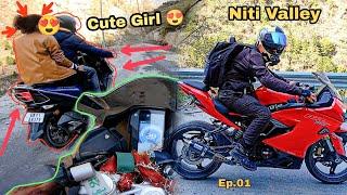 Cute Girl Amazing Reactions  || Ride to India China Border || Niti Valley Ride Ep.1 | RR310