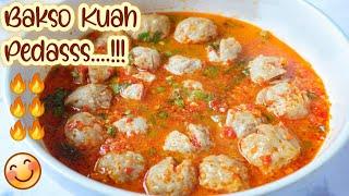 BAKSO KUAH PEDASSS..!!!! Resep Bakso Kuah Mercon || Ide Makanan Pedas