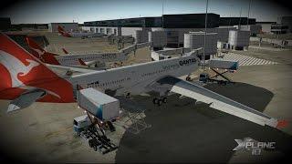 X PLANE 10 Full Approach ILS Landing Qantas a330 Sydney - NO MUSIC -