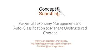 Taxonomy Management and Auto-classification Demo On Demand