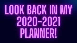 Look back in my 2020-2021 Planner!